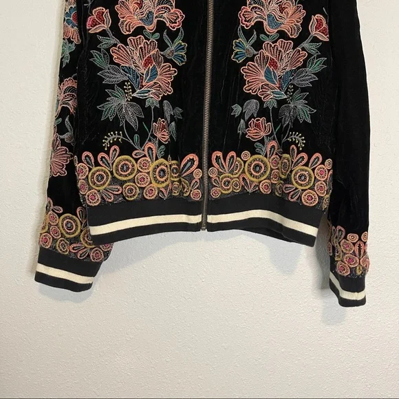 Anthropologie Black Floral Embroidered Jacket - Picture 5 of 13